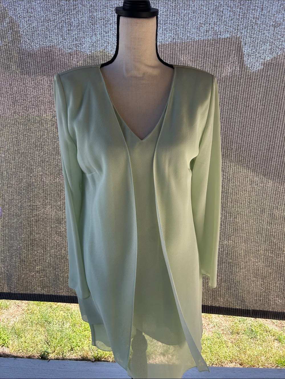 Chadwicks Light Mint Green Long Sleeve Dress